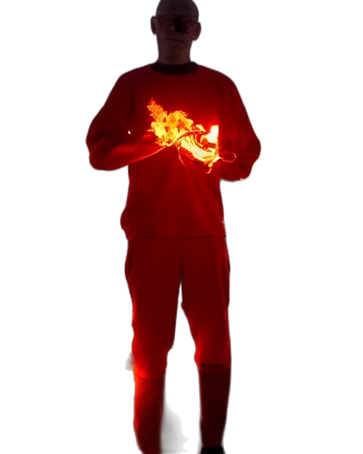 jacket, staff, weapon, mask, 3d render, concept art, pixel art, photorealistic transparent PNG cut-out