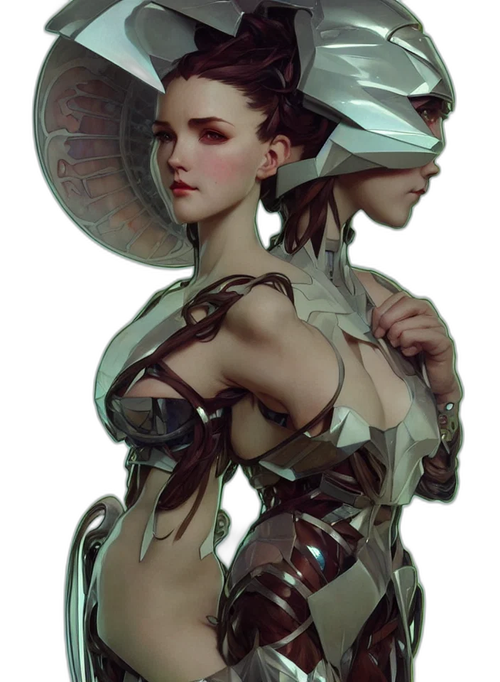 robot, dress, crown, face transparent PNG cut-out