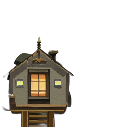 building, furniture, 3d render, concept art, pixel art, fantasy art, night, earth tones transparent PNG cut-out