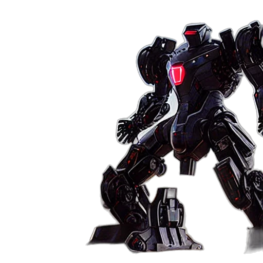 robot, concept art, 3d render, heavy transparent PNG cut-out