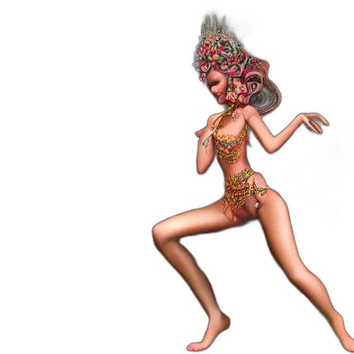 mask, creature, concept art, 3d render, fantasy art, pixel art, sexy, princess transparent PNG cut-out