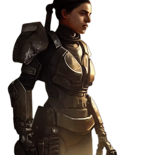robot, staff, weapon, jacket transparent PNG cut-out