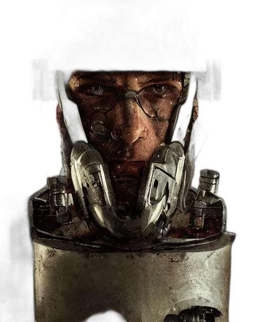 robot, face, weapon, bottle transparent PNG cut-out