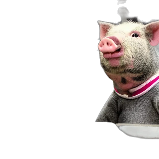 animal, 3d render, mini, pig, talking, over, podium transparent PNG cut-out