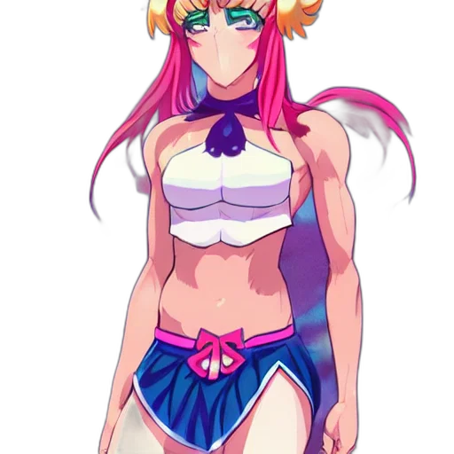 dress, staff, weapon, anime, pixel art, concept art, vaporwave, colorful transparent PNG cut-out