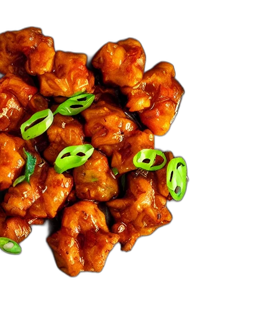 food, 3d render, photorealistic, portrait, plate, containing, gobi, manchurian transparent PNG cut-out