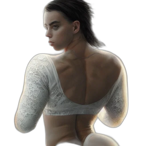 jacket, dress, jewelry, face, concept art, photorealistic, fantasy art, 3d render transparent PNG cut-out