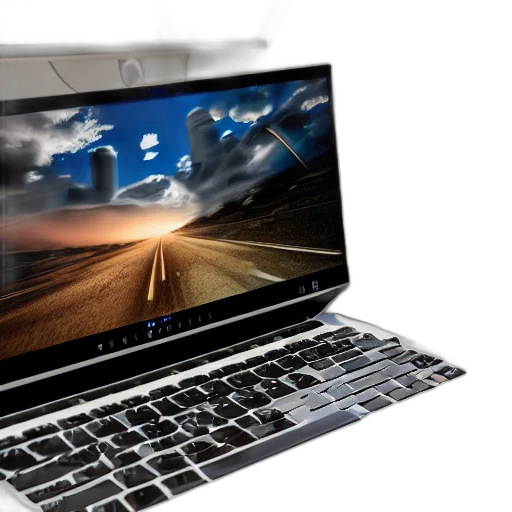 3d render, laptop, driving, wheels transparent PNG cut-out