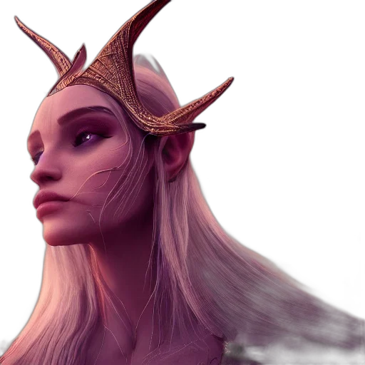 dragon, crown, face, mask, fantasy art, concept art, 3d render, photorealistic transparent PNG cut-out