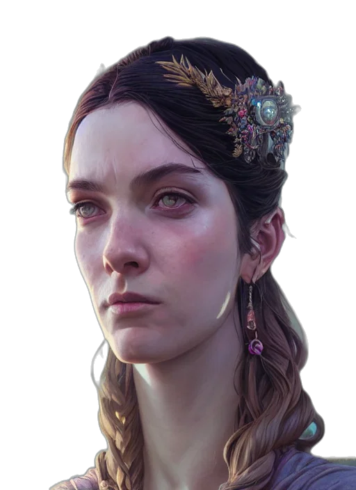 face, crown, jewelry, staff transparent PNG cut-out