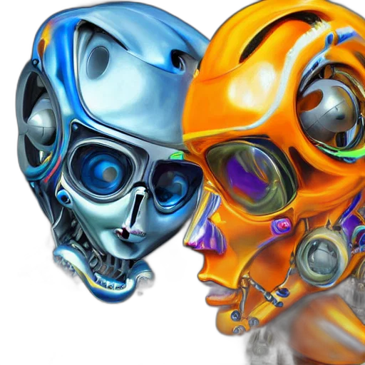 mask, jewelry, concept art, 3d render transparent PNG cut-out