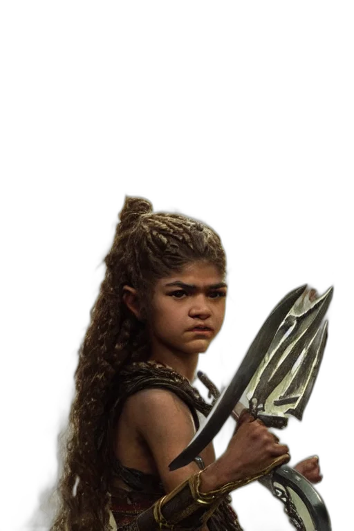 weapon, hair, sword, staff transparent PNG cut-out