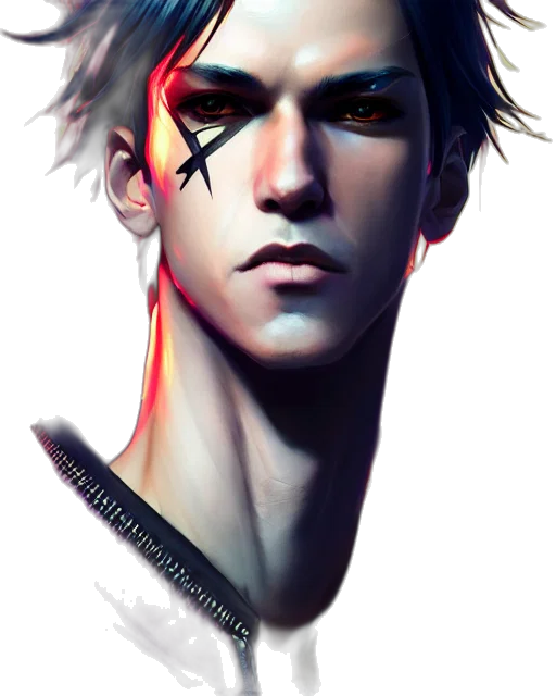face, dragon, fantasy art, cyberpunk, photorealistic, concept art, red, dark transparent PNG cut-out