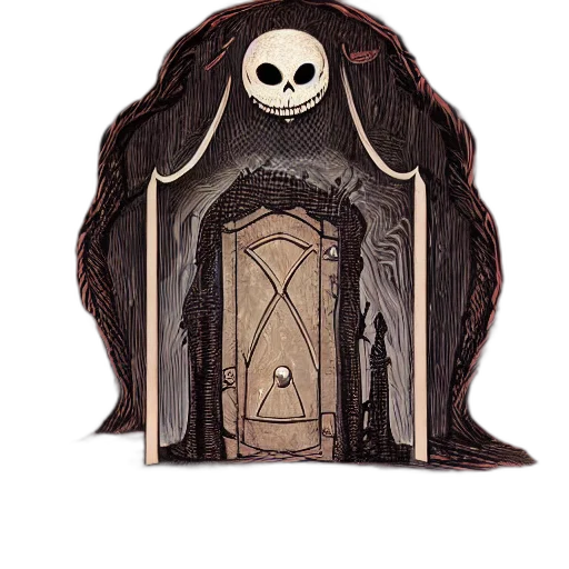 concept art, fantasy art, pixel art, comic book art, door, beyon, void, tim transparent PNG cut-out