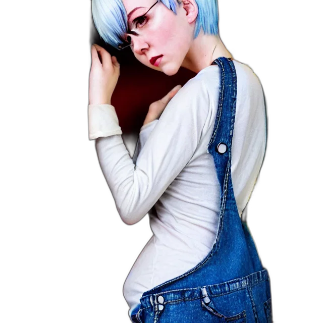 jacket, dress, robot, photorealistic, concept art, 3d render, anime, blue transparent PNG cut-out