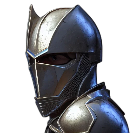 mask, robot, 3d render, concept art, comic book art, photorealistic, portrait, knight transparent PNG cut-out