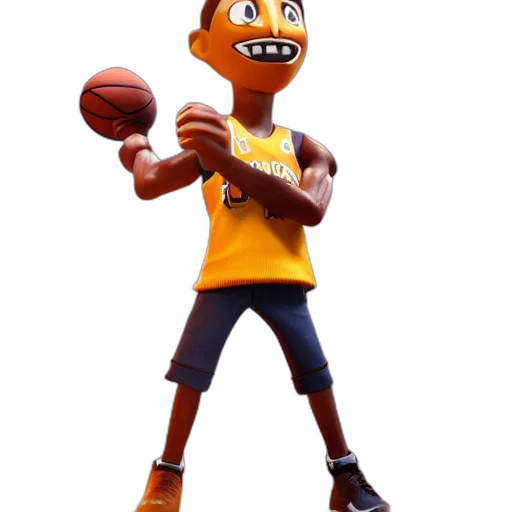 creature, 3d render, concept art, cartoon, fantasy art, steve, curry, basketball transparent PNG cut-out