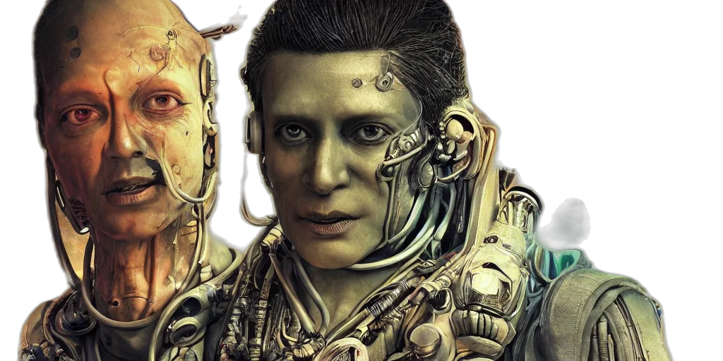 robot, face, cyberpunk, concept art transparent PNG cut-out