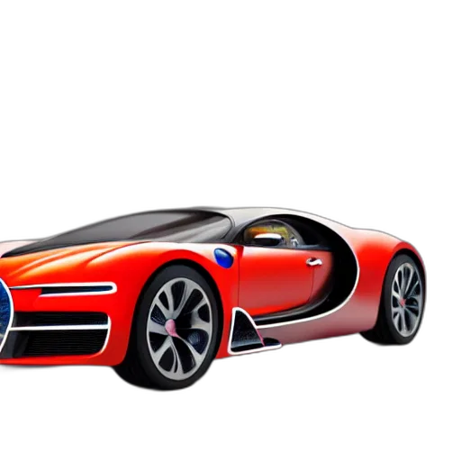 car, 3d render, concept art, photorealistic, cartoon, still, photo, bugatti transparent PNG cut-out
