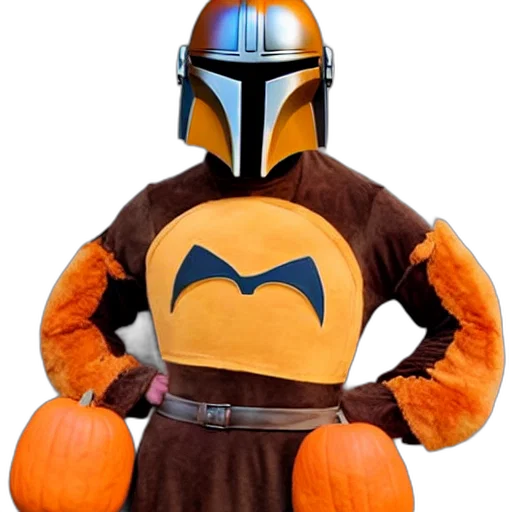 mask, robot, mandalorian, large, stuffed, mango, halloween, costume transparent PNG cut-out