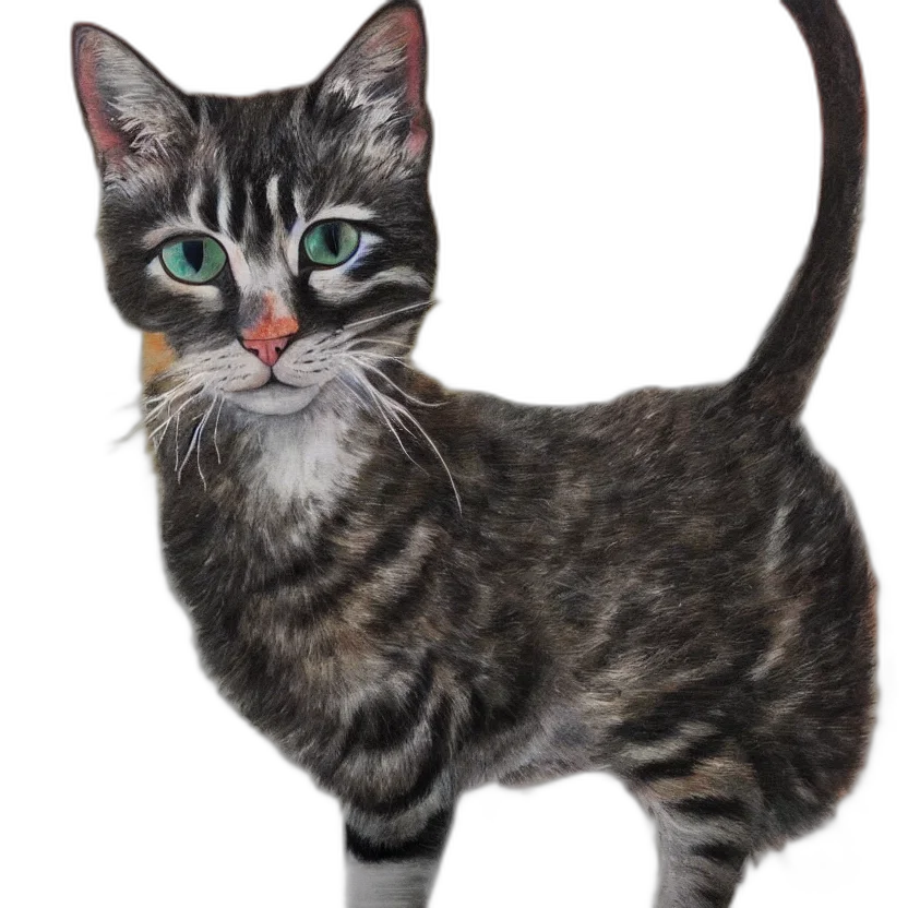animal, staff, creature, photorealistic, 3d render, painted, cat transparent PNG cut-out