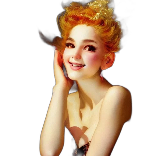 crown, face, dress, jewelry, cartoon, photorealistic, fantasy art, oil painting transparent PNG cut-out