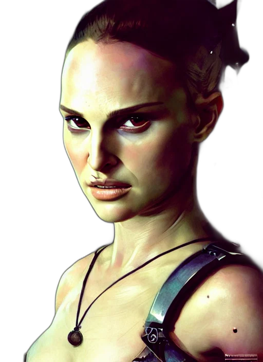 face, staff, jewelry, photorealistic, concept art, cyberpunk, comic book art, neon transparent PNG cut-out