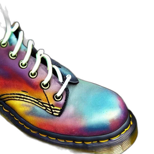 shoes, 3d render, battered, old, pair, martens, boots, blue transparent PNG cut-out