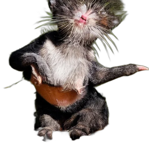 staff, animal, creature, hat, 3d render, photorealistic, concept art, silly transparent PNG cut-out