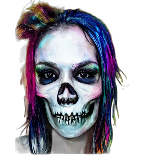 face, mask, watercolor, concept art, photorealistic, fantasy art, colorful, neon transparent PNG cut-out