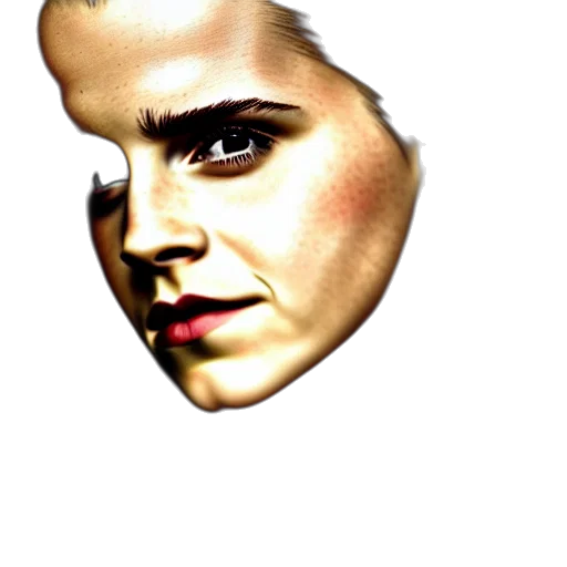 face, mask, crown, hair, photorealistic, 3d render, concept art, vaporwave transparent PNG cut-out