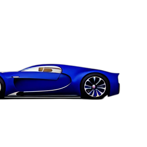 car, 3d render, concept art, photorealistic, cartoon, blue, bugatti, type transparent PNG cut-out