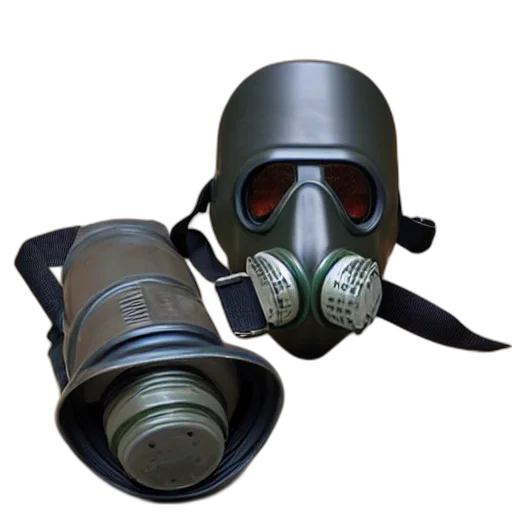 mask, weapon, concept art, 3d render, photorealistic, dual, canister, gas transparent PNG cut-out
