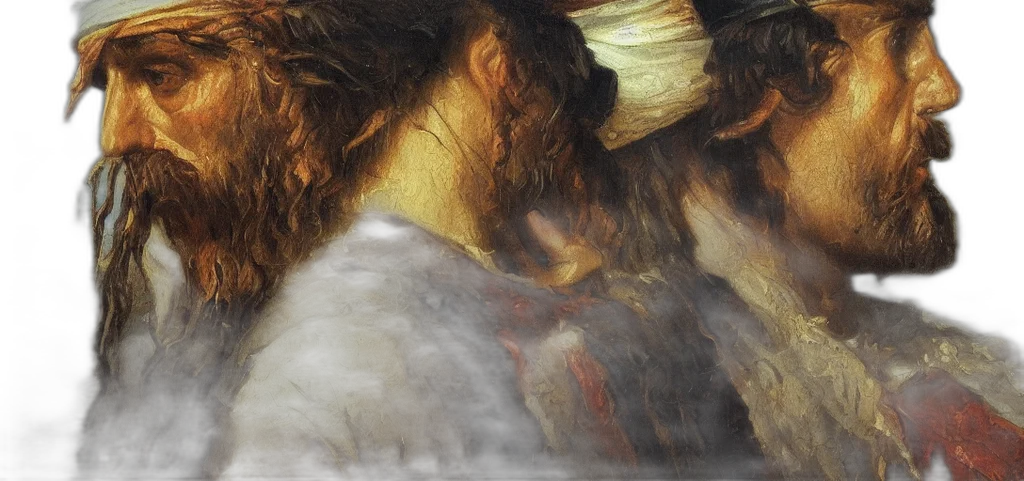 hair, face, mask, oil painting, photorealistic, fantasy art, fire, forest transparent PNG cut-out