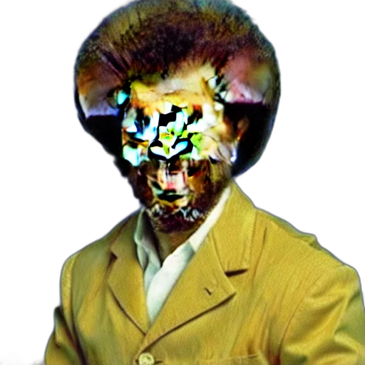 mask, robot, face, jacket, cyberpunk, concept art, vaporwave, photorealistic transparent PNG cut-out