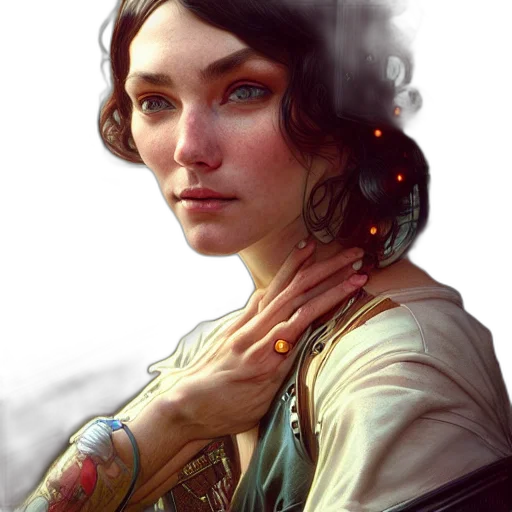 face, staff, jewelry, crown, fantasy art, concept art, photorealistic, comic book art transparent PNG cut-out