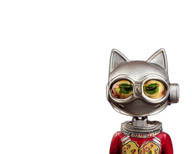 robot, mask, 3d render, concept art transparent PNG cut-out