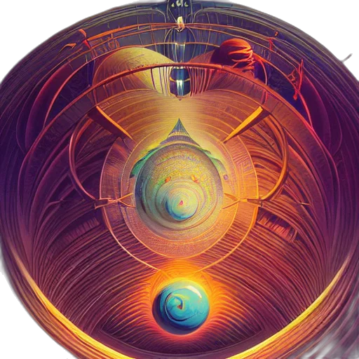 hair, robot, concept art, outer space, music, spheres, beeple, artgerm transparent PNG cut-out