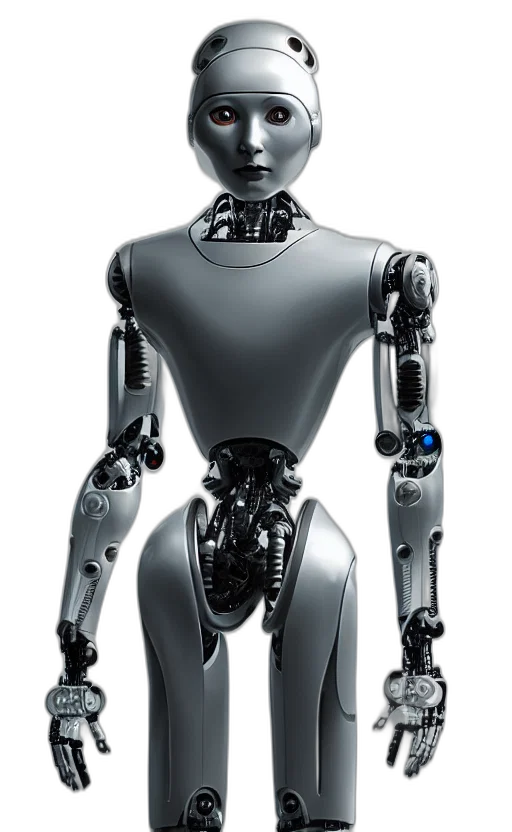 robot, 3d render, concept art, cyberpunk transparent PNG cut-out