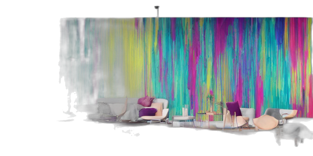 furniture, umbrella, 3d render, photorealistic, concept art, watercolor, rain, neon lights transparent PNG cut-out