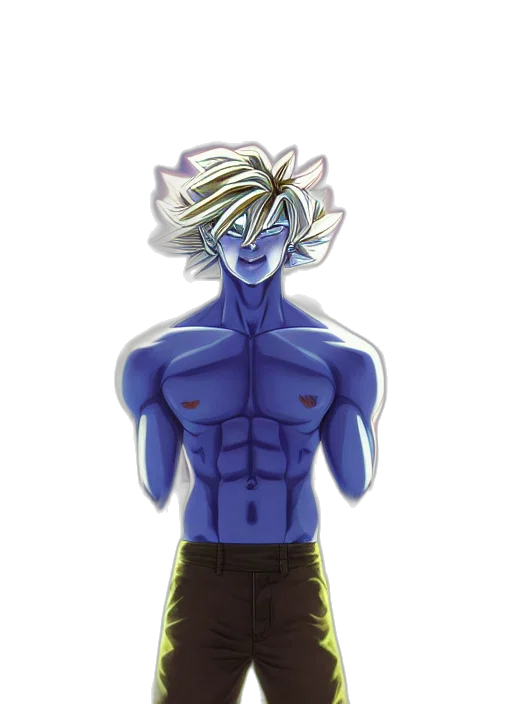 creature, concept art, fantasy art, comic book art, anime, blue, symmetry, portrait transparent PNG cut-out