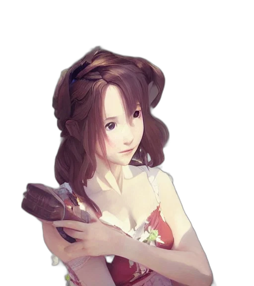 dress, staff, weapon, robot, fantasy art, concept art, anime, photorealistic transparent PNG cut-out