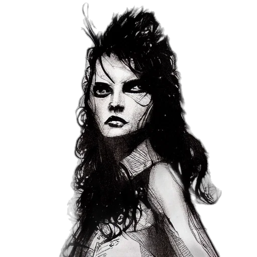 hair, dress, face, pencil sketch transparent PNG cut-out