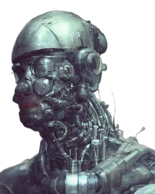 robot, face, mask, weapon transparent PNG cut-out