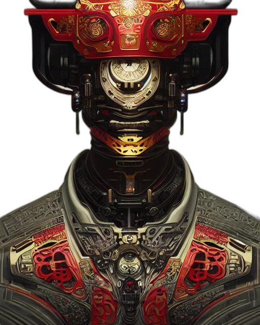 robot, mask, face, crown, concept art, cyberpunk, photorealistic, 3d render transparent PNG cut-out