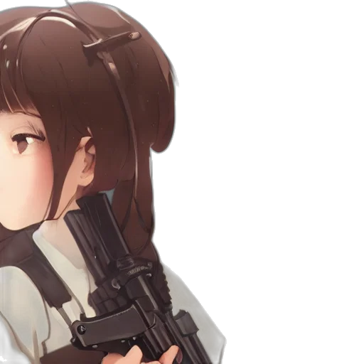 weapon, staff, face, hair transparent PNG cut-out