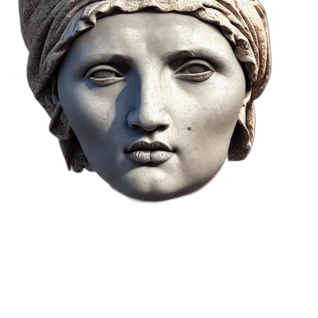 face, mask, crown, jewelry, photorealistic, 3d render, vaporwave, concept art transparent PNG cut-out
