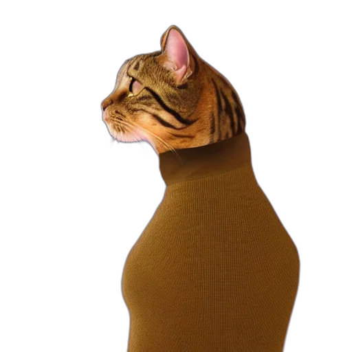 dress, animal, jacket, staff, 3d render, photorealistic, golden, bust transparent PNG cut-out