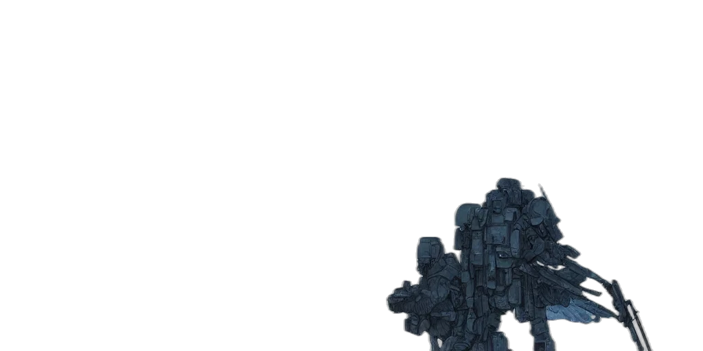 robot, crown, jacket, weapon transparent PNG cut-out
