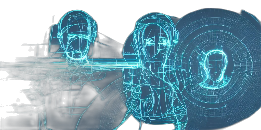robot, cyberpunk, concept art, 3d render transparent PNG cut-out